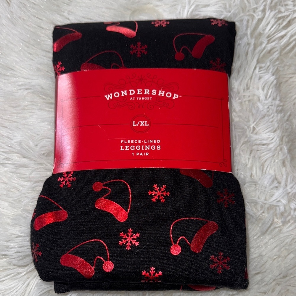 Wondershop Red and Black Fleece-Lined Leggings